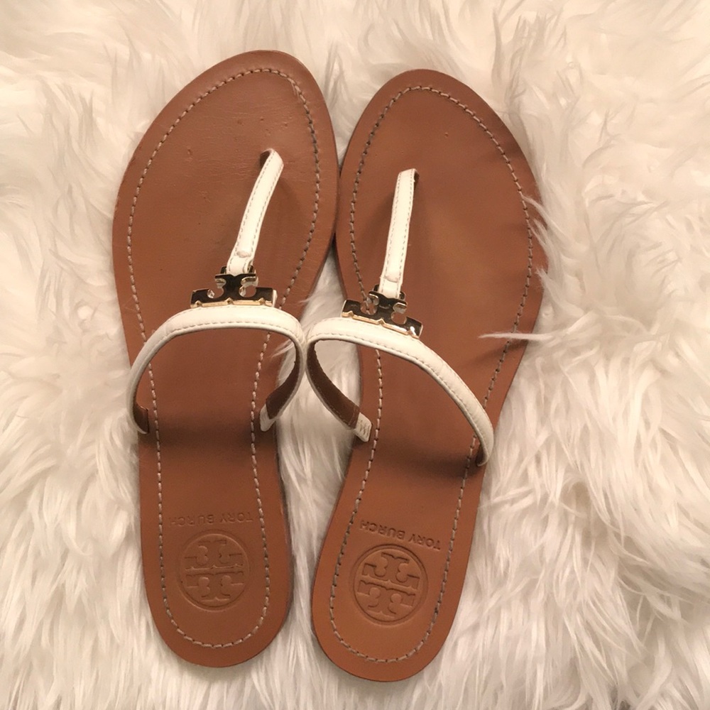 Tory Burch white sandals